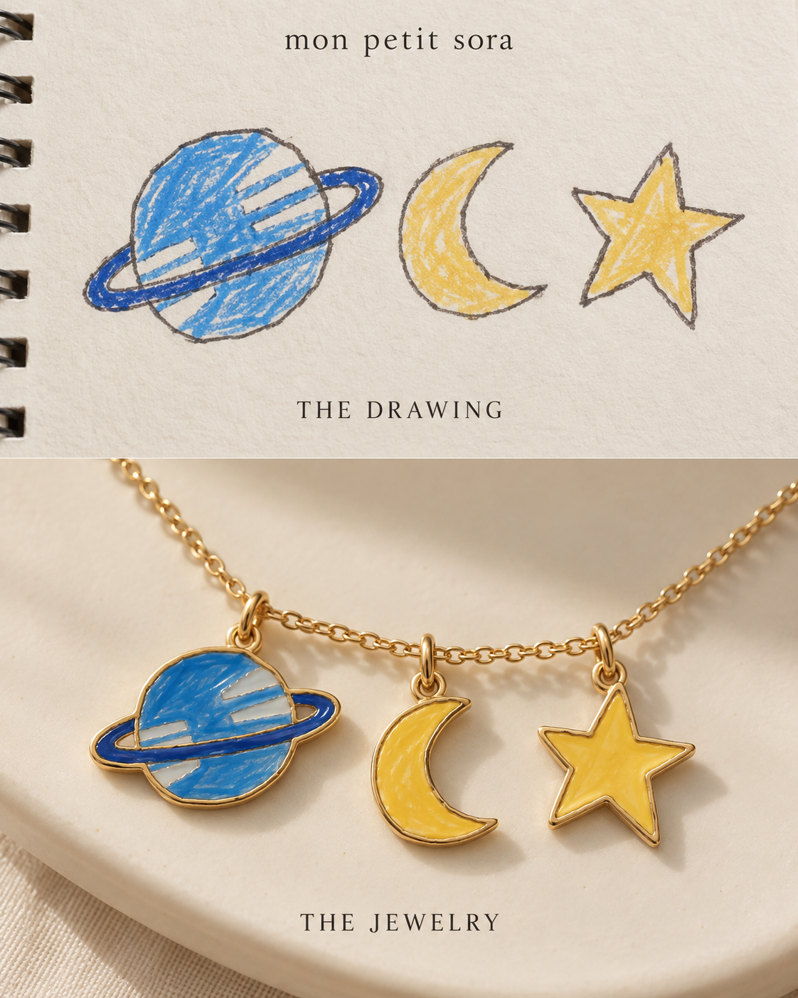 Your Little World Necklace detailed enamel jewelry concept